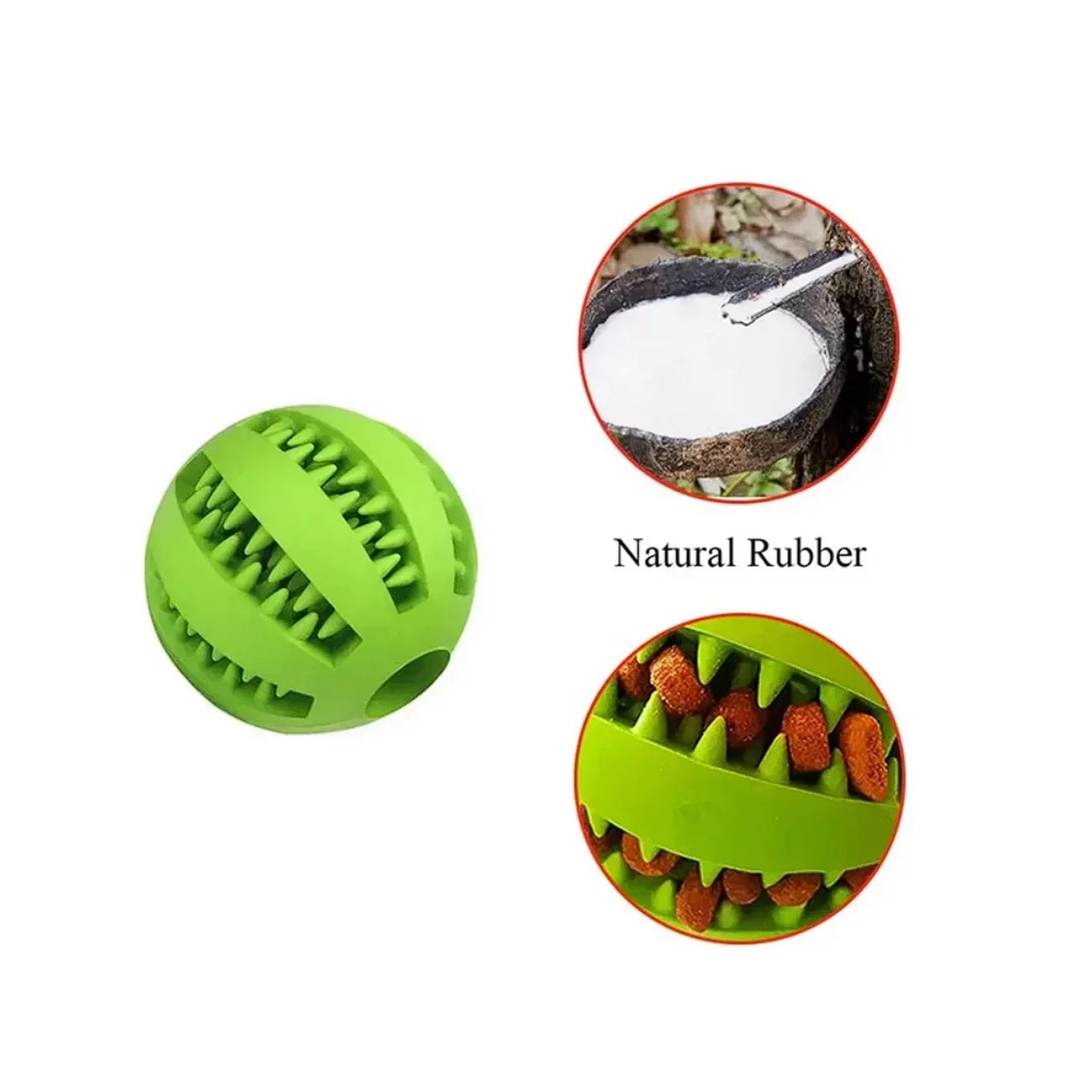 FANGANG Rubber Indestructible Treat Dispensing Chew Ball Hiding Food Puzzle Bite Dog Ball Toy for Pet Tooth Cleaning Durable Dog Chew Toy 1 Pack 2 Balls