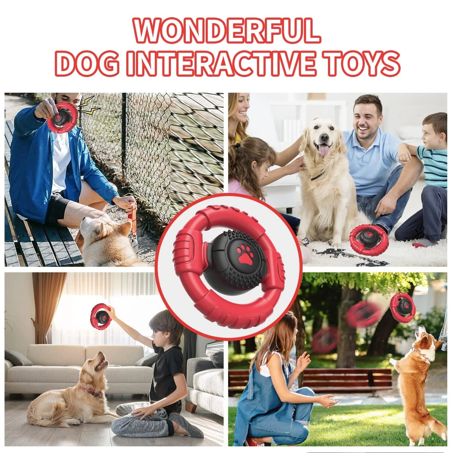 Extreme Tough Dog Chew Toys for Aggressive Chewers, Extra Durable Dog Squeaky Toys for Medium Breed, Indestructible Nylon Dog Toys for Large Dogs, Keep Dogs Busy