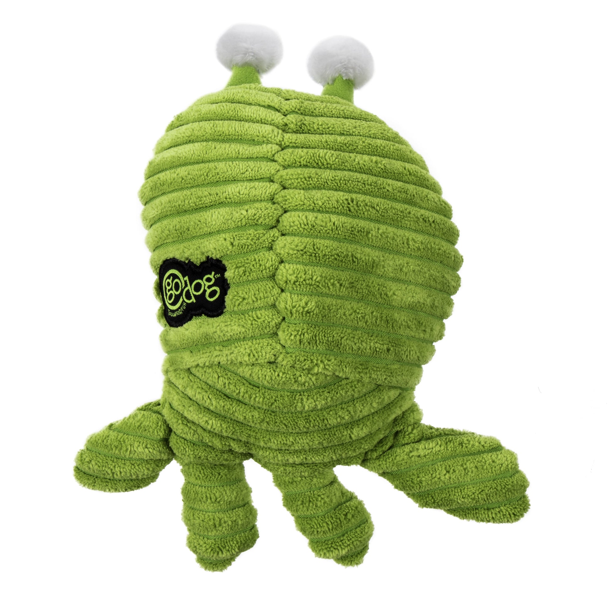 Playclean Germs Squeaky Plush Dog Toy with Odor-Eliminating Essential Oils, Chew Guard Technology - Green, Large