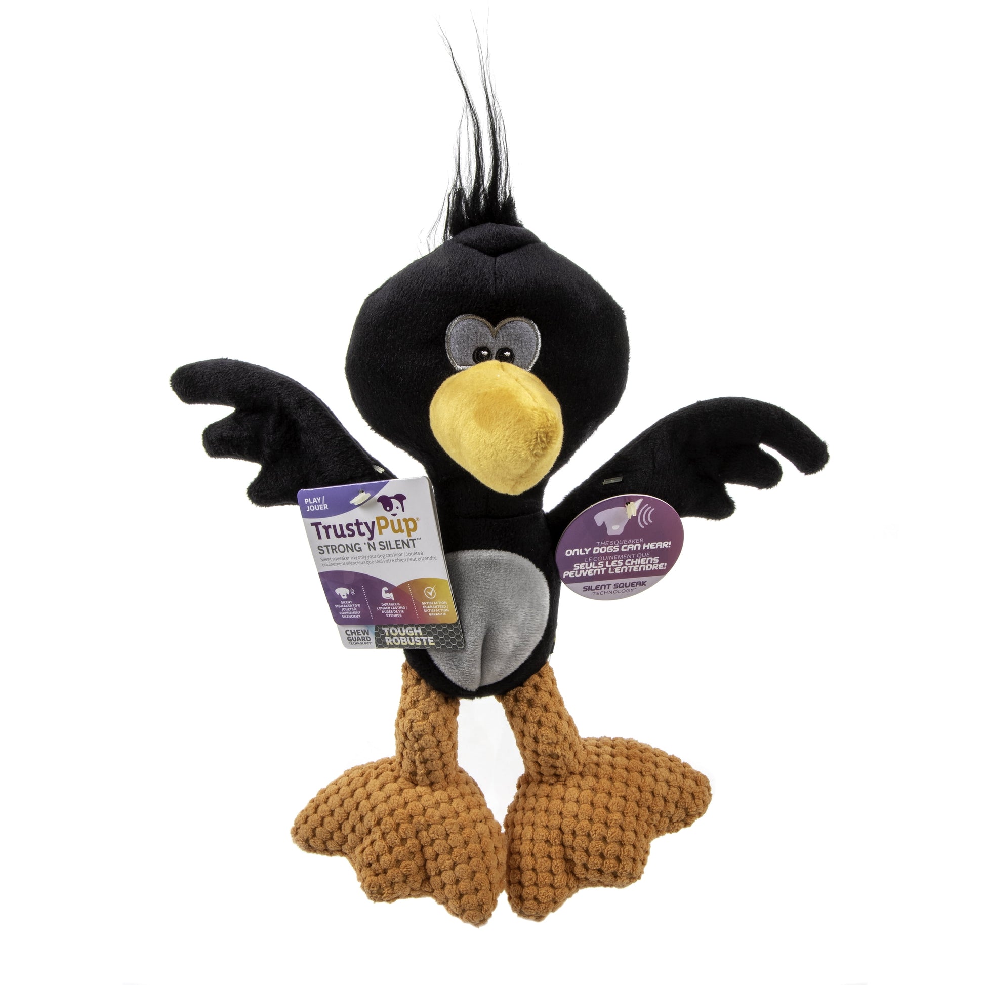 Birds Crow Silent Squeak Dog Toy, Chew Guard Technology - Medium