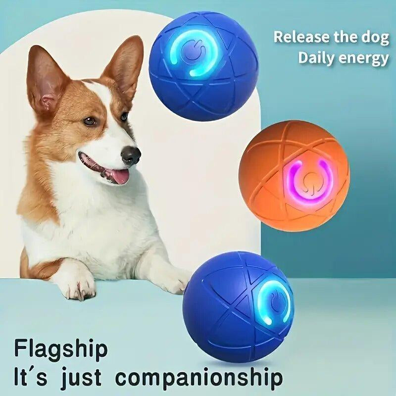 Interactive Gravity Bounce Dog Toy, Durable Chew Ball with Auto Tease, Rechargeable Lithium Polymer Battery, Dog Self-Entertainment Motorized Pet Toys, Valentine'S Day Gift