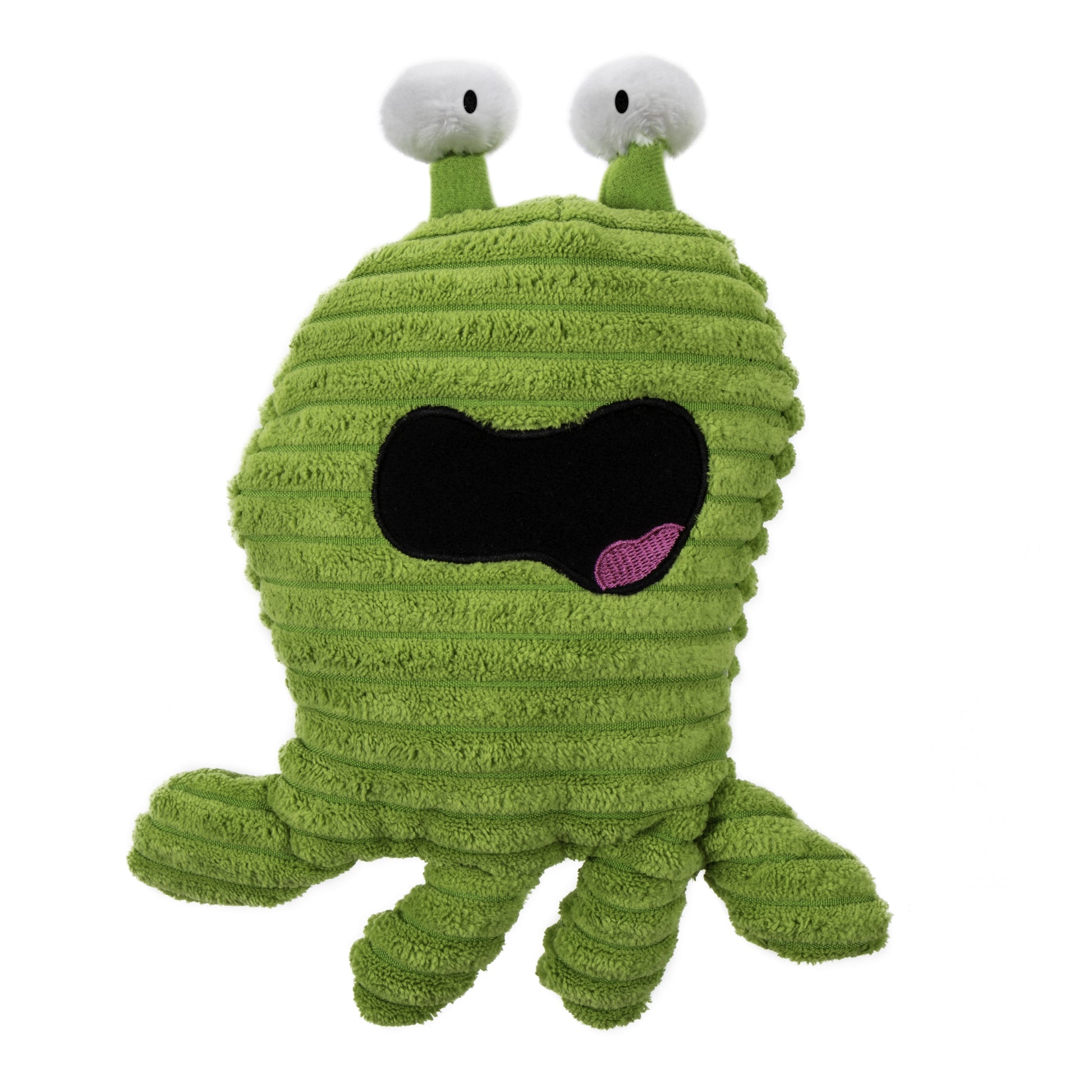 Playclean Germs Squeaky Plush Dog Toy with Odor-Eliminating Essential Oils, Chew Guard Technology - Green, Large